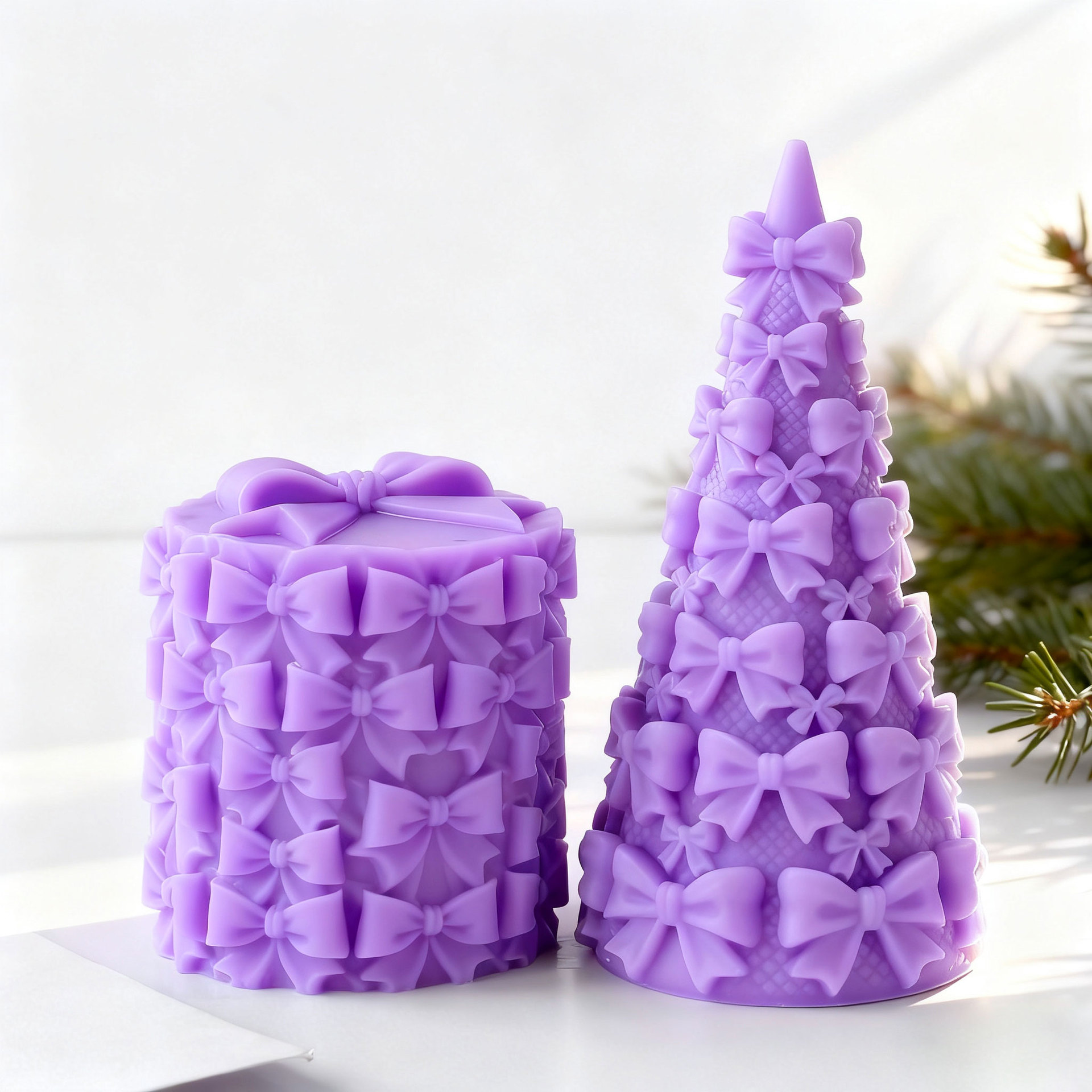 Kraft Box Candle - 3D 나비 넥타이 크리스마스 트리 선물