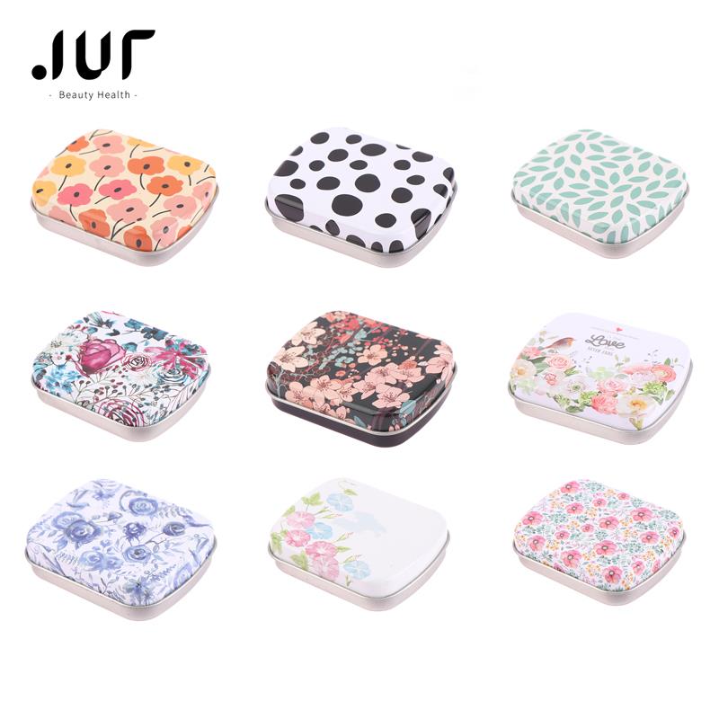 Tin Container Lid - 뚜껑이 달린 금속 힌지 미니 주석