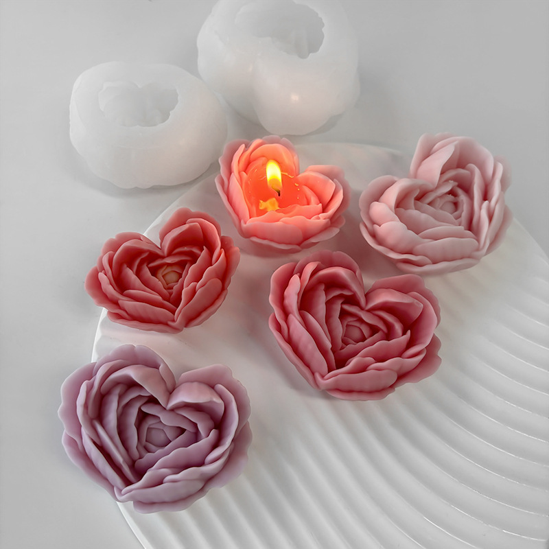 Candle Making Jelly - 사랑 꽃 실리콘 금형 DIY 하트