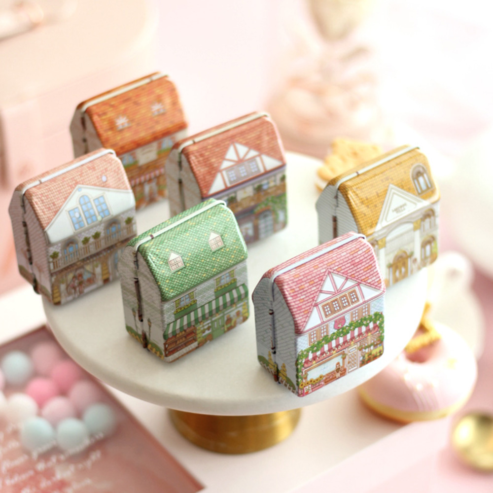 6Pcs 미니 하우스 모양의 주석 상자 힌지 뚜껑이 있 - Tin Container Lid 리뷰 및 가격
