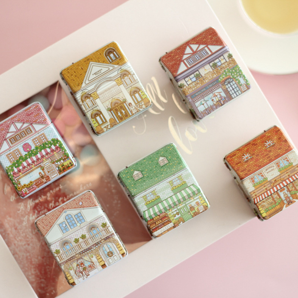 6Pcs 미니 하우스 모양의 주석 상자 힌지 뚜껑이 있 - Tin Container Lid 리뷰 및 가격