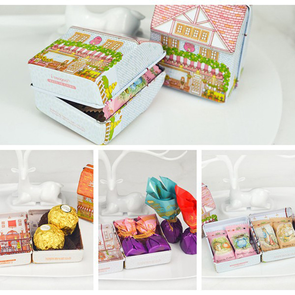 6Pcs 미니 하우스 모양의 주석 상자 힌지 뚜껑이 있 - Tin Container Lid 리뷰 및 가격