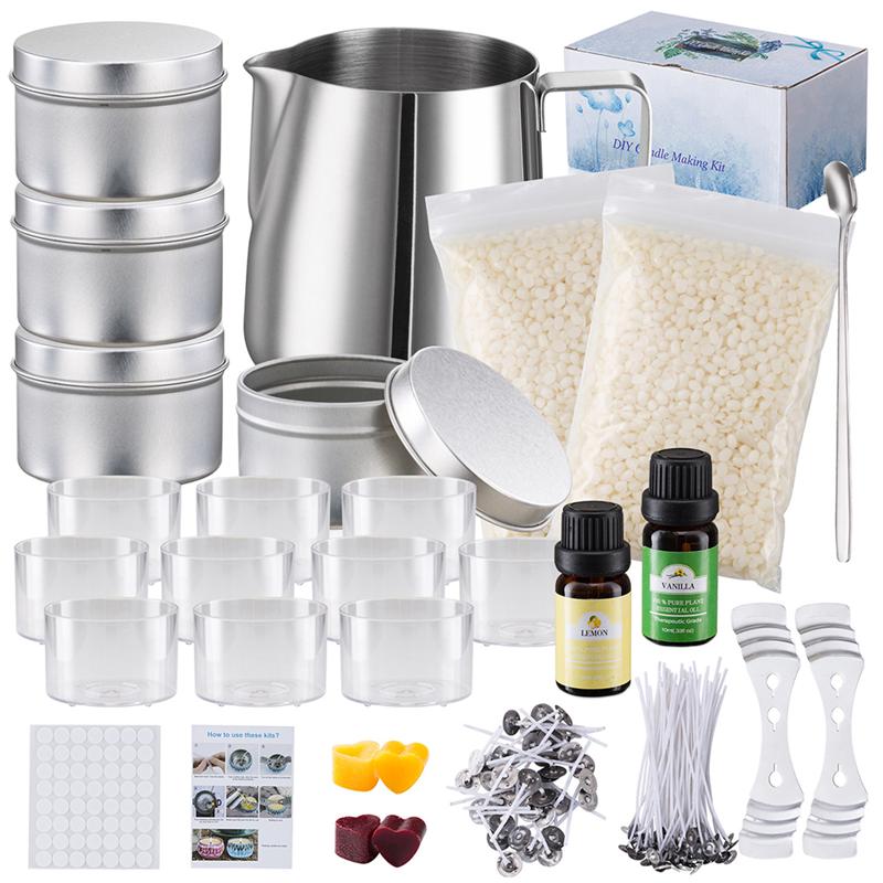 1 세트 양초 만들기 키트 붓는 냄비 Wicks 스티커 - Candle Making Kit For Kids 리뷰 및 가격