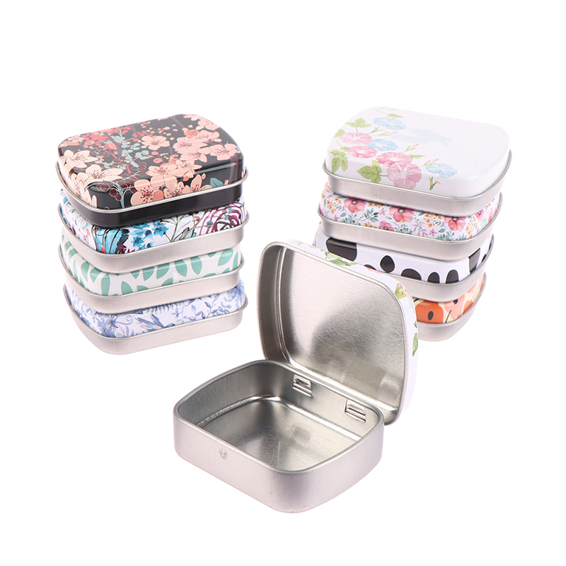 뚜껑이 달린 금속 힌지 미니 주석 상자, 휴대용 직사각 - Tin Container Lid 리뷰 및 가격