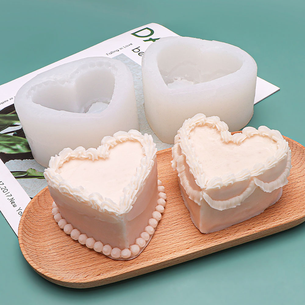 재미있는 심장 케이크 모양의 양초 실리콘 금형 DIY  - Candle Making Jelly 리뷰 및 가격