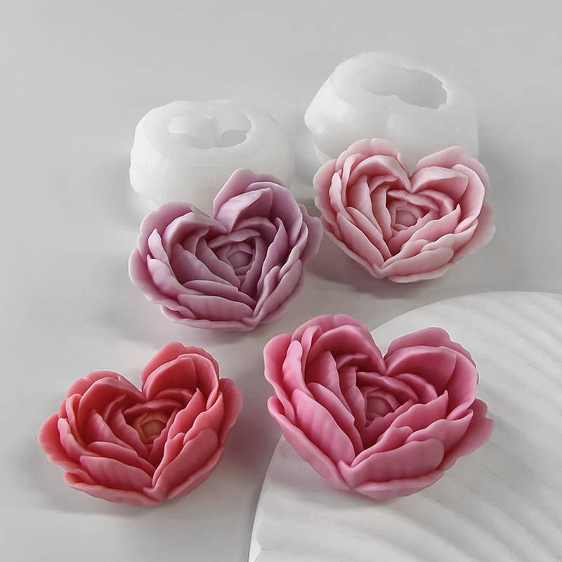 사랑 꽃 실리콘 금형 DIY 하트 모양의 장미 향기로운 - Candle Making Jelly 리뷰 및 가격