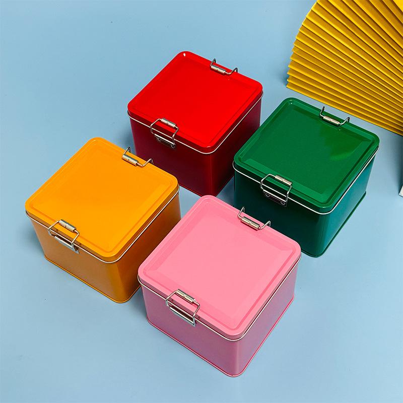 정사각형 양철 쿠키 통 뚜껑이 있는 방진 홈 키친 데스 - Tin Container Lid 리뷰 및 가격