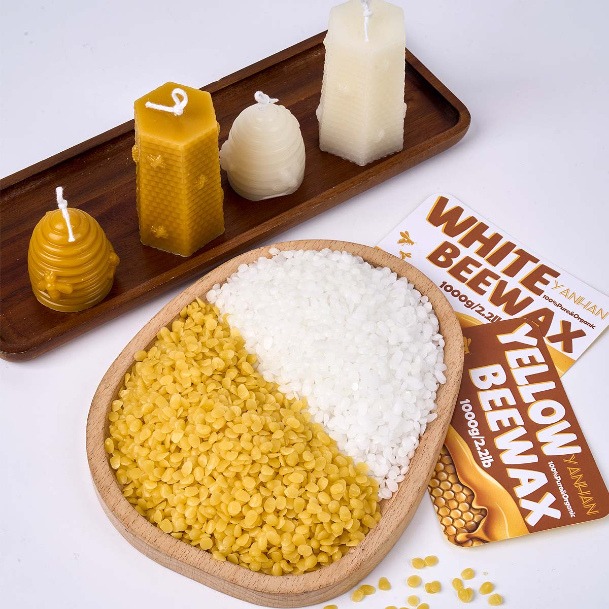1000g 순수 천연 세분화 된 흰색 노란색 밀랍 DI - Candle Making Kit Beeswax 리뷰 및 가격