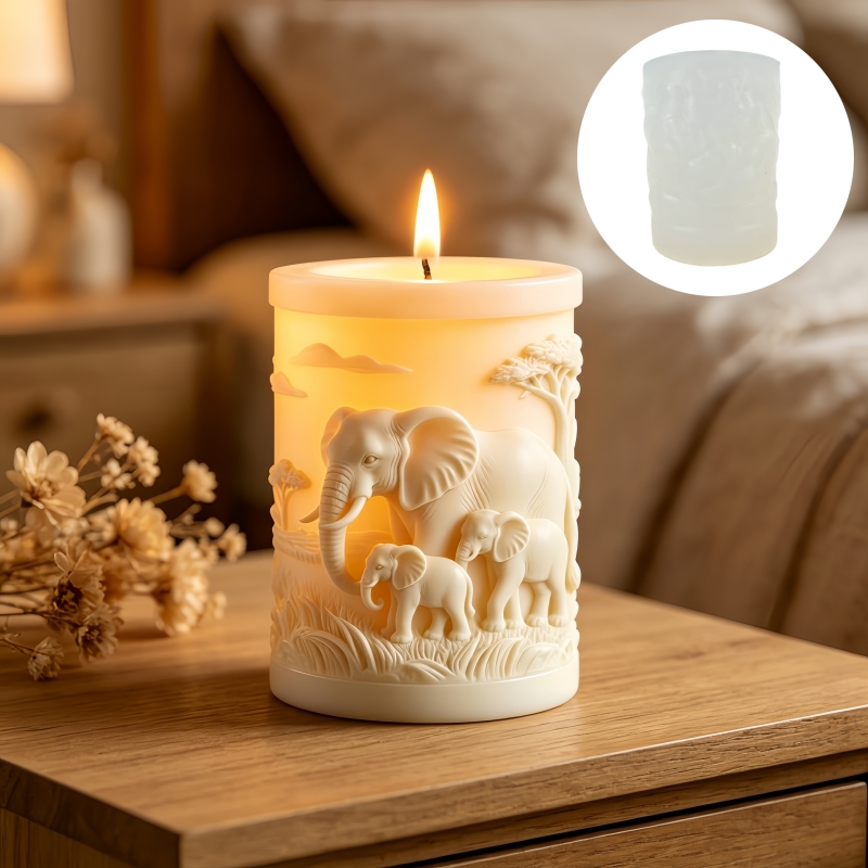 코끼리와 코끼리 새끼 원통형 양초 실리콘 몰드 코끼리  - Candle Making Kit For Kids 리뷰 및 가격