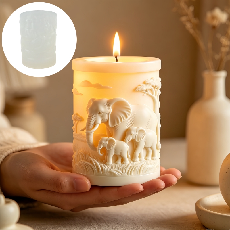 코끼리와 코끼리 새끼 원통형 양초 실리콘 몰드 코끼리  - Candle Making Kit For Kids 리뷰 및 가격