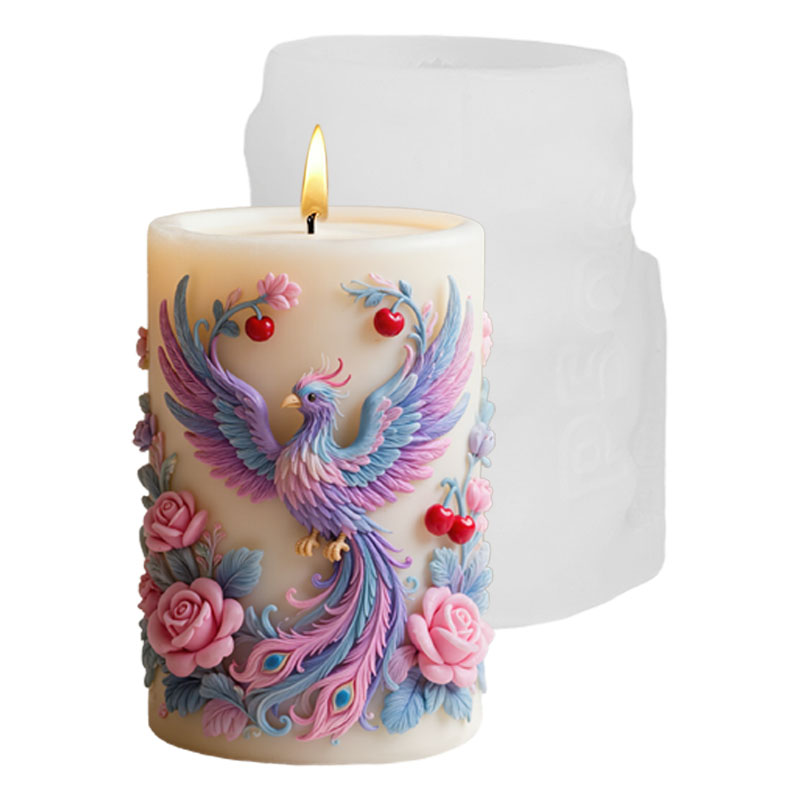 봉황이 날개를 펼치고 주변에 장미가 둘러싸인 향초를 만 - Candle Making Phoenix 리뷰 및 가격